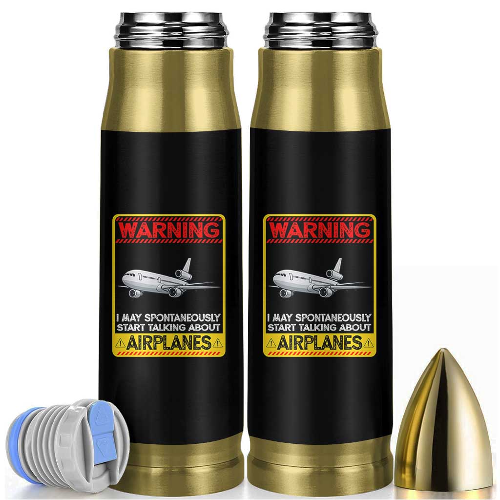 Funny Pilot Bullet Tumbler Warning May Spontaneously Talk About Airplanes - Wonder Print Shop