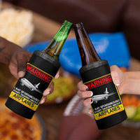 Funny Pilot 4 in 1 Can Cooler Tumbler Warning May Spontaneously Talk About Airplanes - Wonder Print Shop