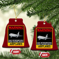 Funny Pilot Ceramic Ornament Warning May Spontaneously Talk About Airplanes - Wonder Print Shop