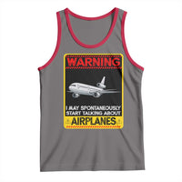 Funny Pilot Tank Top Warning May Spontaneously Talk About Airplanes - Wonder Print Shop