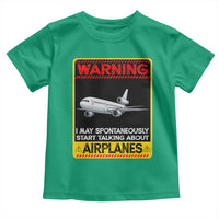 Funny Pilot Toddler T Shirt Warning May Spontaneously Talk About Airplanes - Wonder Print Shop