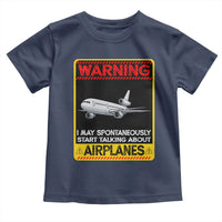 Funny Pilot Toddler T Shirt Warning May Spontaneously Talk About Airplanes - Wonder Print Shop