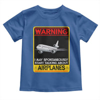 Funny Pilot Toddler T Shirt Warning May Spontaneously Talk About Airplanes - Wonder Print Shop