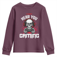Funny Skeleton Gaming Youth Sweatshirt Can Not Hear You I Am Gaming Video Game - Wonder Print Shop