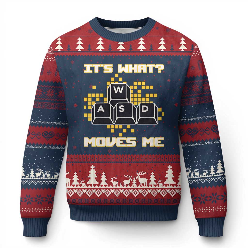 Funny PC Gamer Gaming Ugly Christmas Sweater It Is What Moves Me - Wonder Print Shop