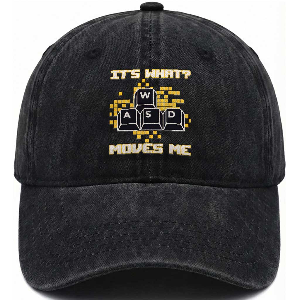 Funny PC Gamer Gaming Washed Cotton Baseball Cap It Is What Moves Me