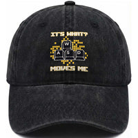 Funny PC Gamer Gaming Washed Cotton Baseball Cap It Is What Moves Me