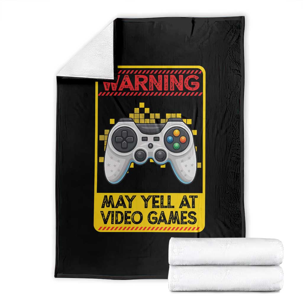 Funny Video Gamer Throw Blanket Warning May Yell At Video Games - Wonder Print Shop