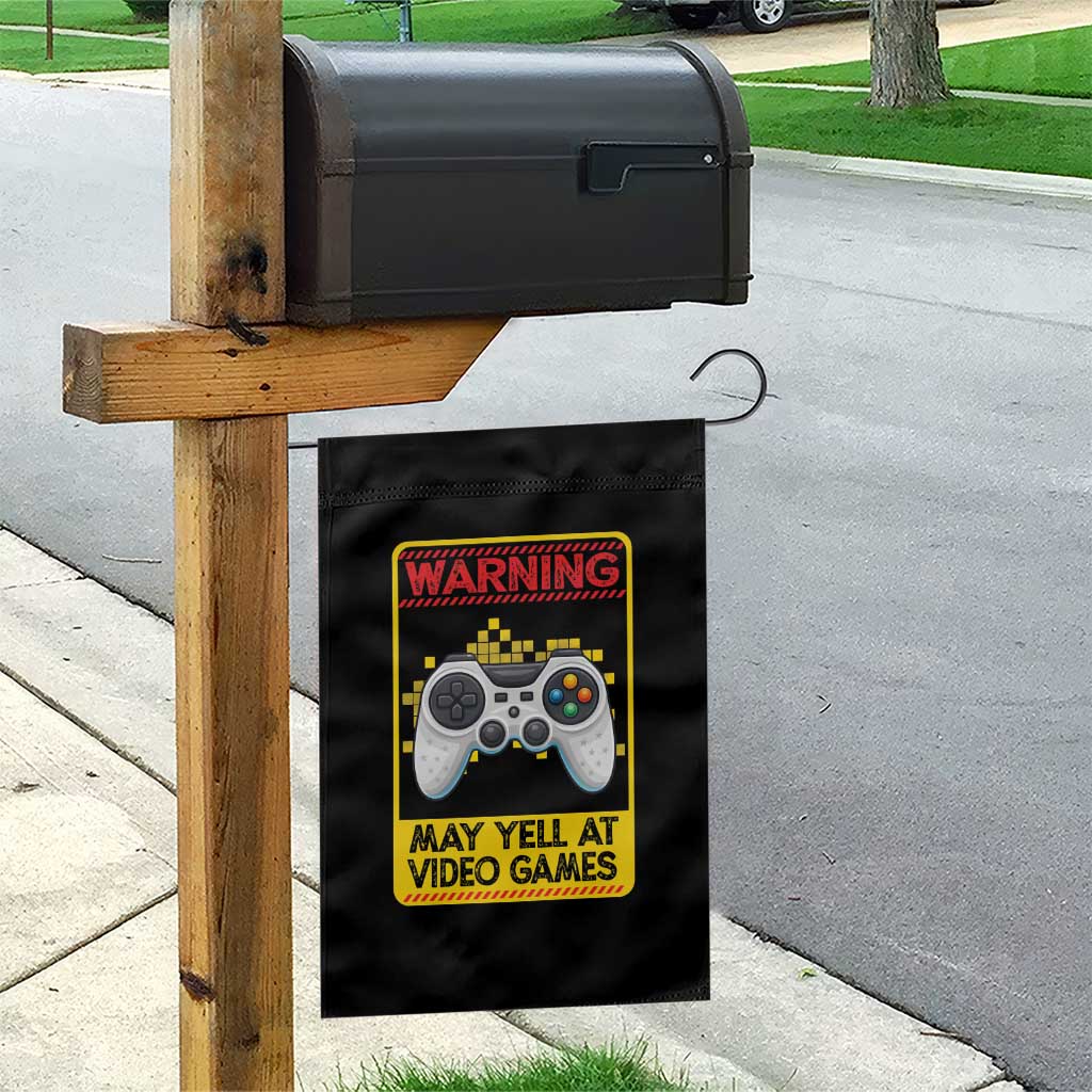 Funny Video Gamer Garden Flag Warning May Yell At Video Games - Wonder Print Shop