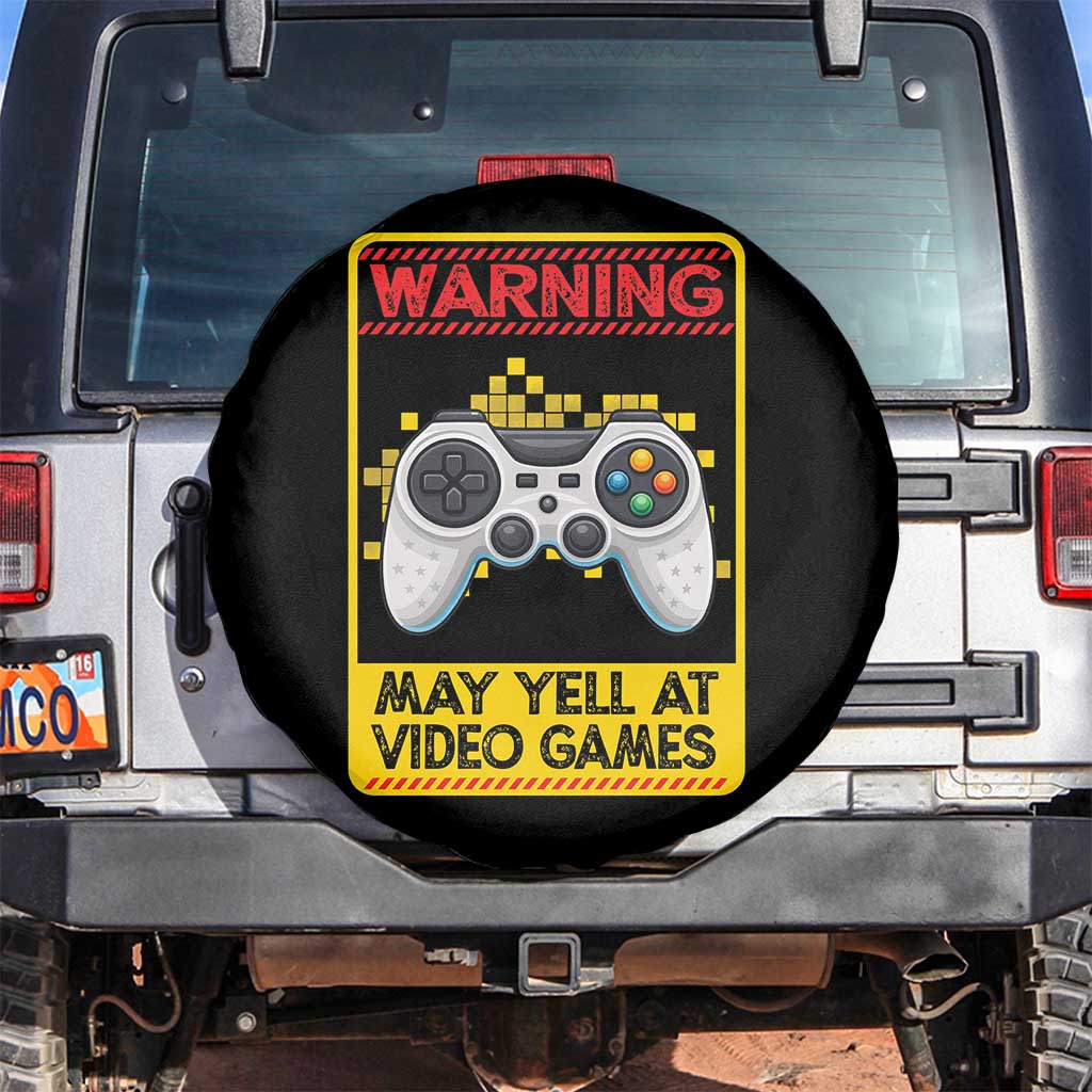 Funny Video Gamer Spare Tire Cover Warning May Yell At Video Games - Wonder Print Shop