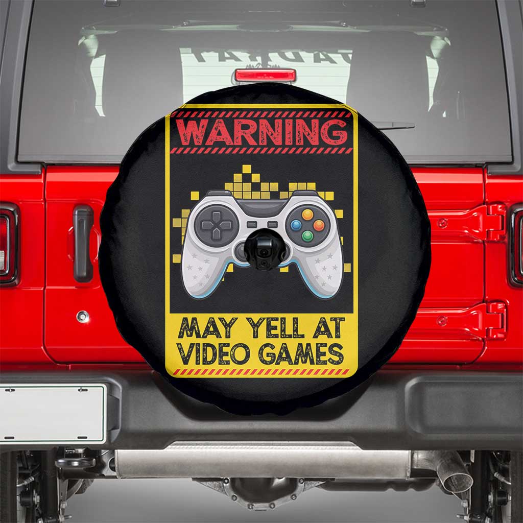 Funny Video Gamer Spare Tire Cover Warning May Yell At Video Games - Wonder Print Shop