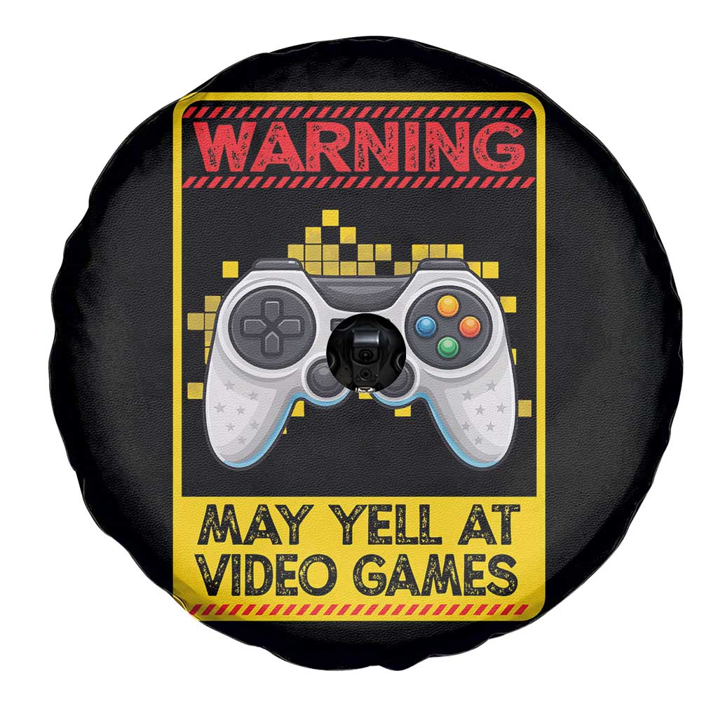 Funny Video Gamer Spare Tire Cover Warning May Yell At Video Games - Wonder Print Shop