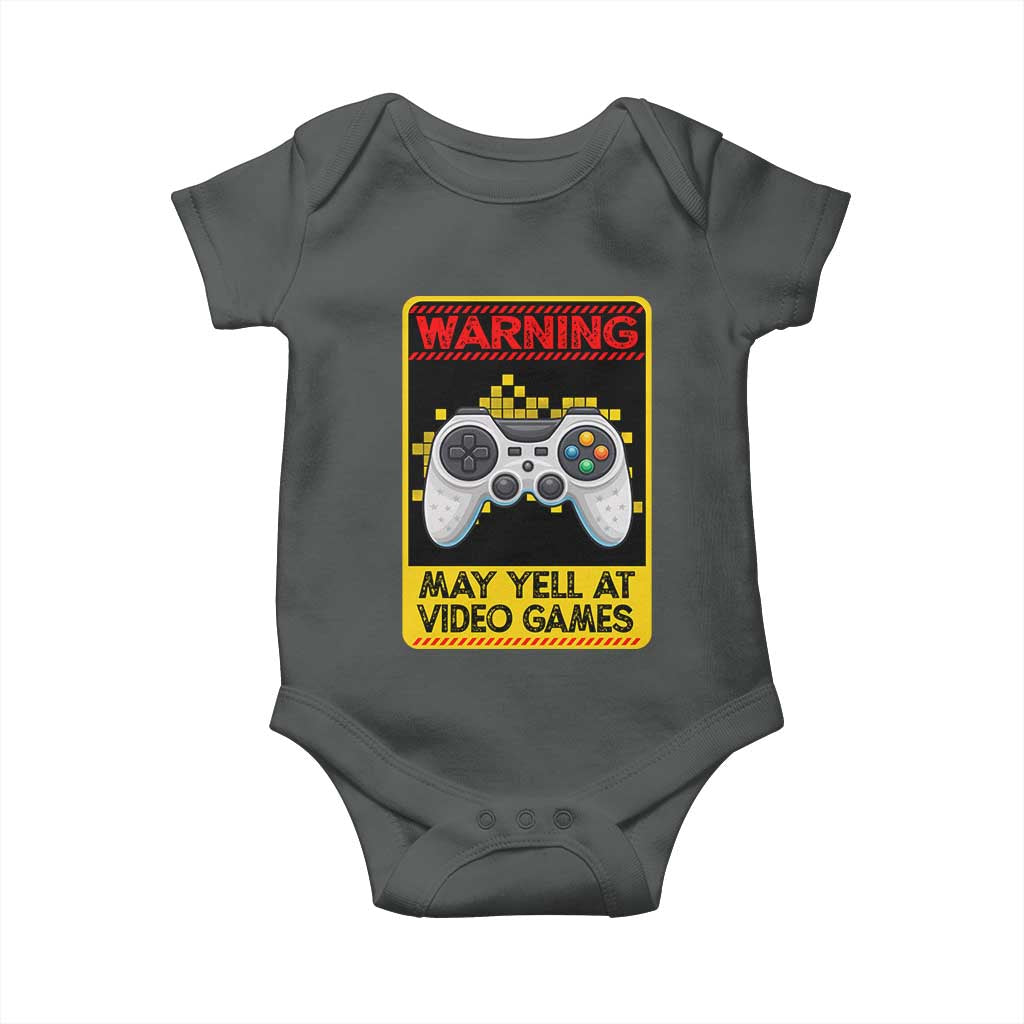 Funny Video Gamer Baby Onesie Warning May Yell At Video Games - Wonder Print Shop