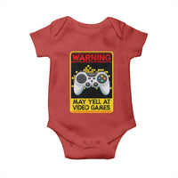 Funny Video Gamer Baby Onesie Warning May Yell At Video Games - Wonder Print Shop