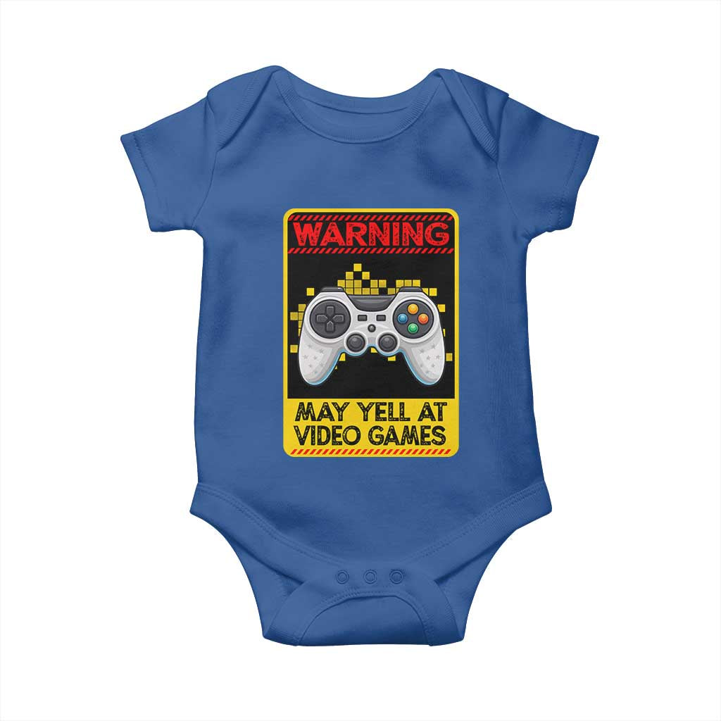 Funny Video Gamer Baby Onesie Warning May Yell At Video Games - Wonder Print Shop