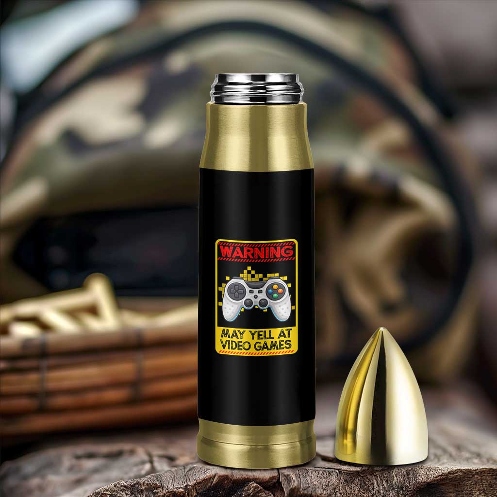 Funny Video Gamer Bullet Tumbler Warning May Yell At Video Games - Wonder Print Shop