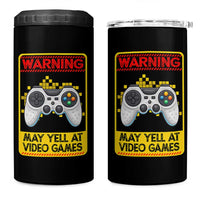 Funny Video Gamer 4 in 1 Can Cooler Tumbler Warning May Yell At Video Games - Wonder Print Shop
