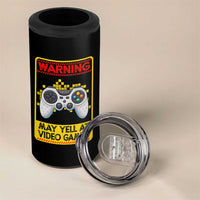 Funny Video Gamer 4 in 1 Can Cooler Tumbler Warning May Yell At Video Games - Wonder Print Shop