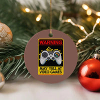 Funny Video Gamer Ceramic Ornament Warning May Yell At Video Games - Wonder Print Shop