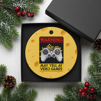 Funny Video Gamer Ceramic Ornament Warning May Yell At Video Games - Wonder Print Shop