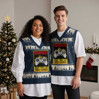 Funny Video Gamer V-Neck Knit Sweater Vest Warning May Yell At Video Games - Wonder Print Shop