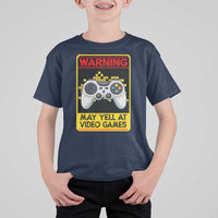 Funny Video Gamer T Shirt For Kid Warning May Yell At Video Games - Wonder Print Shop
