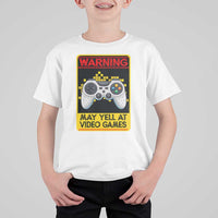 Funny Video Gamer T Shirt For Kid Warning May Yell At Video Games - Wonder Print Shop