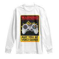 Funny Video Gamer Long Sleeve Shirt Warning May Yell At Video Games - Wonder Print Shop