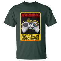 Funny Video Gamer T Shirt Warning May Yell At Video Games - Wonder Print Shop