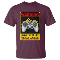 Funny Video Gamer T Shirt Warning May Yell At Video Games - Wonder Print Shop