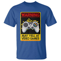 Funny Video Gamer T Shirt Warning May Yell At Video Games - Wonder Print Shop