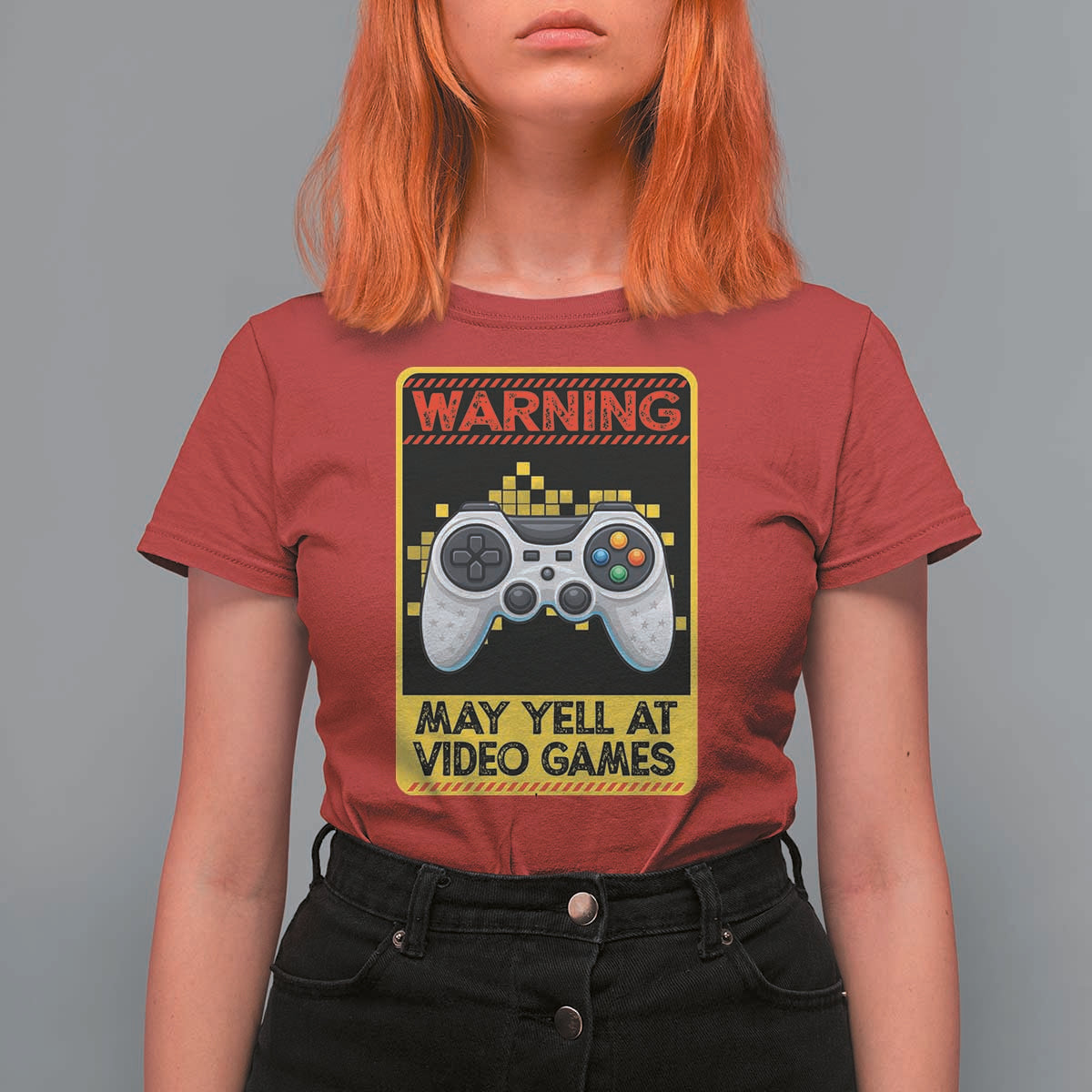 Funny Video Gamer T Shirt For Women Warning May Yell At Video Games - Wonder Print Shop