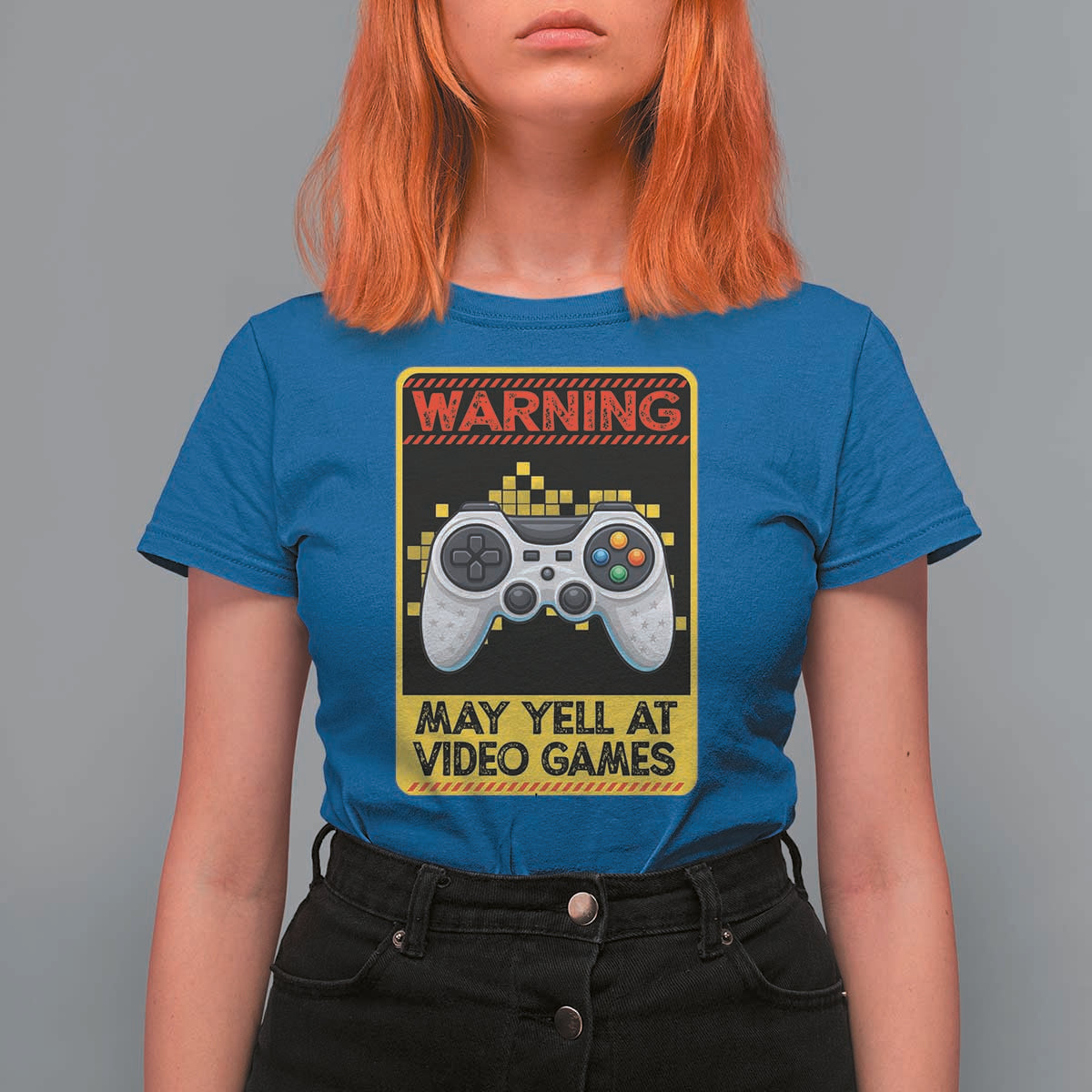 Funny Video Gamer T Shirt For Women Warning May Yell At Video Games - Wonder Print Shop