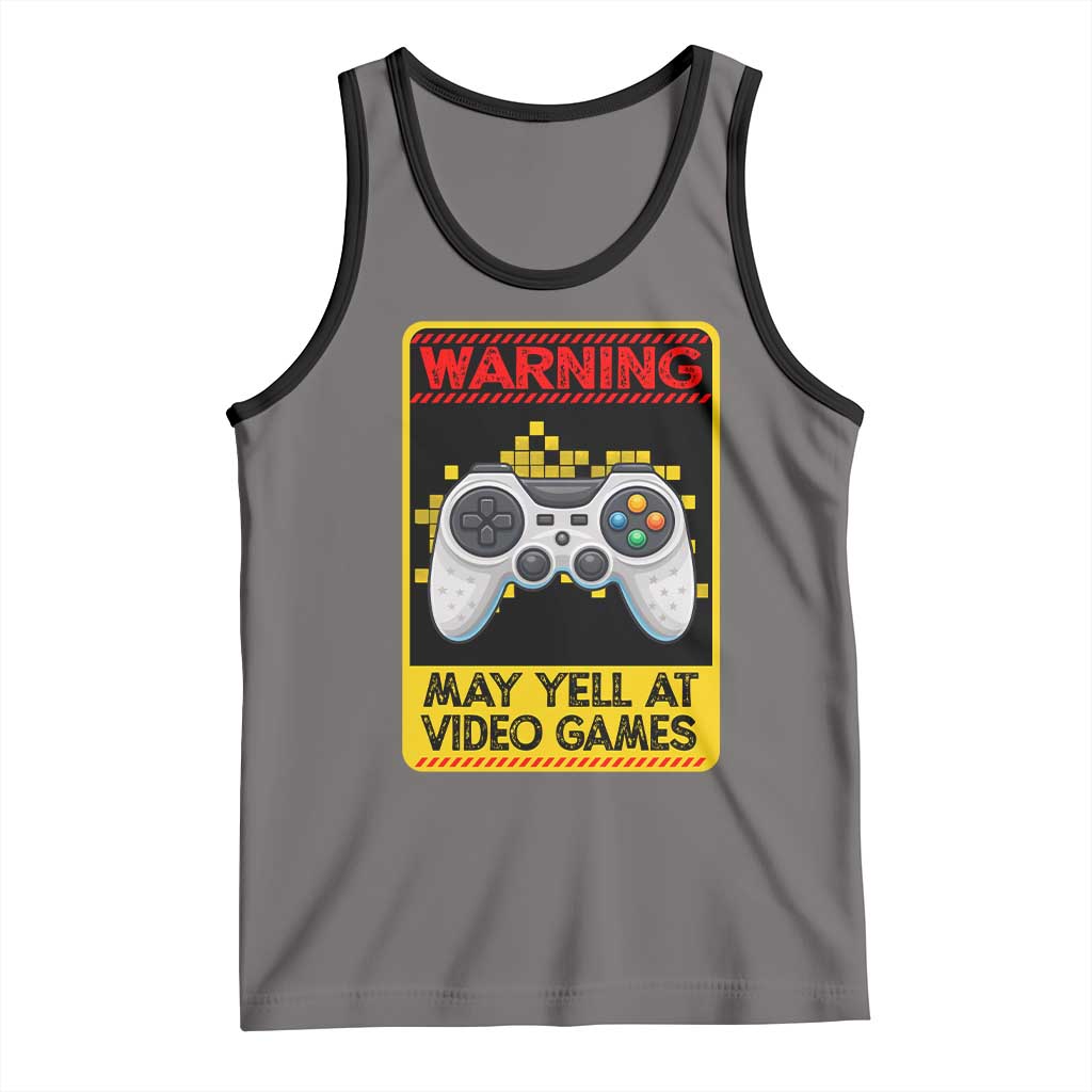 Funny Video Gamer Tank Top Warning May Yell At Video Games - Wonder Print Shop
