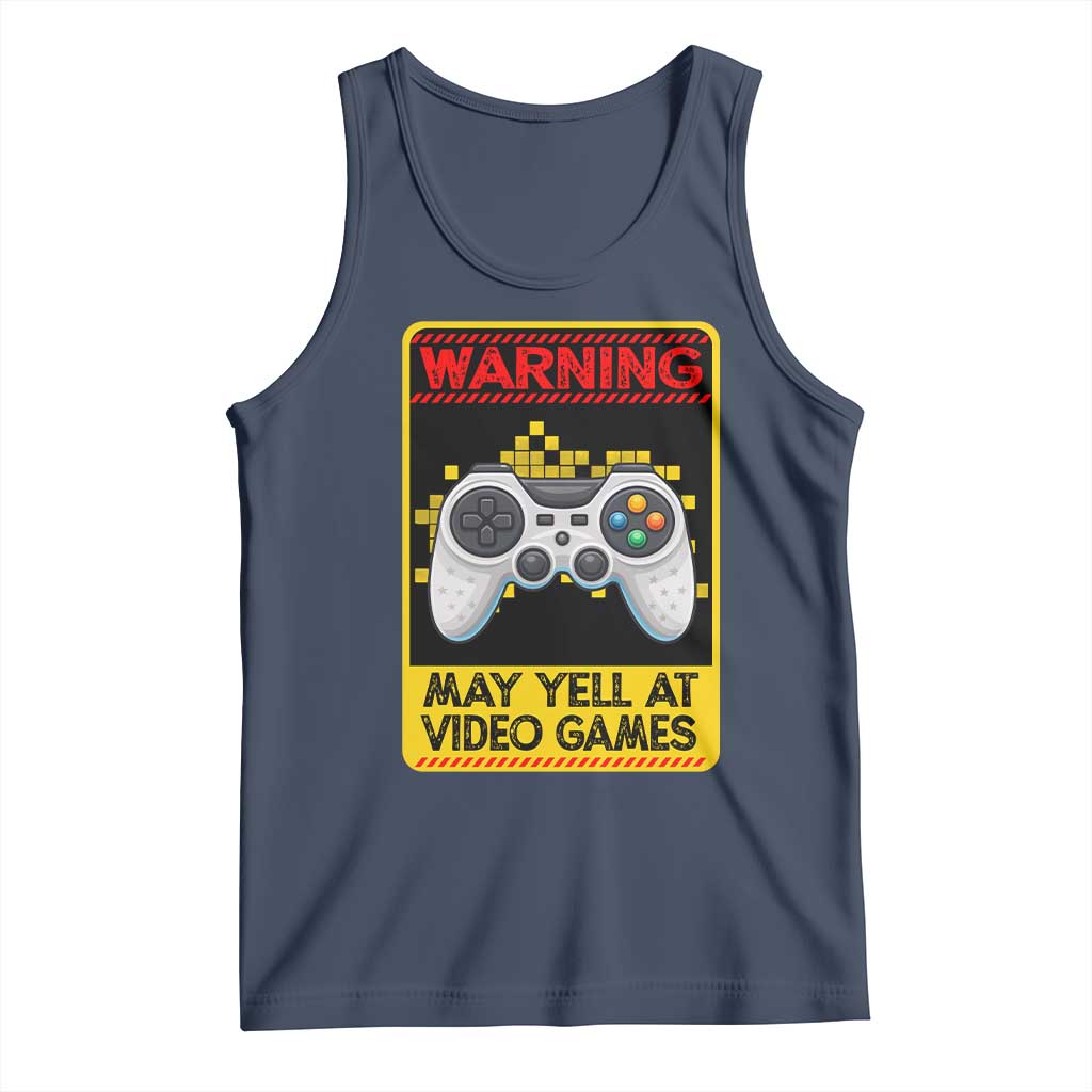 Funny Video Gamer Tank Top Warning May Yell At Video Games - Wonder Print Shop