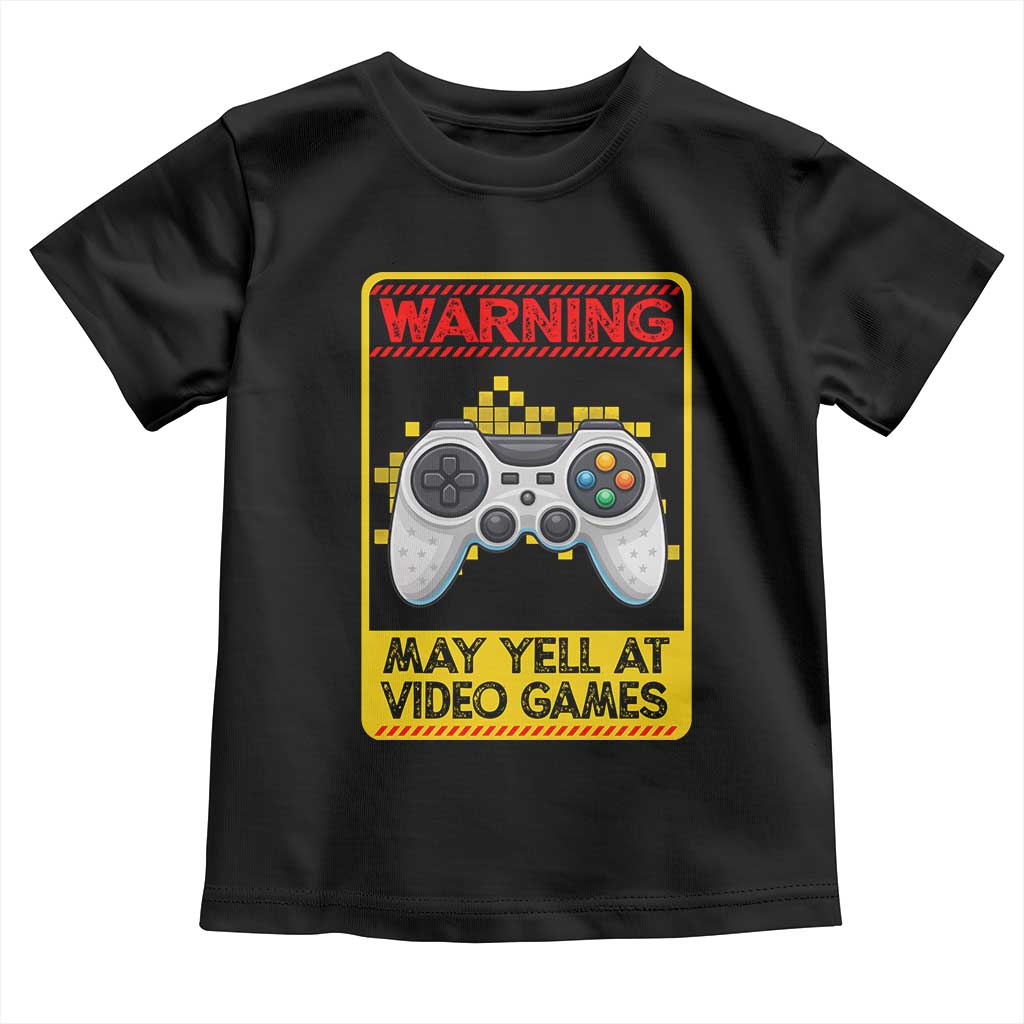 Funny Video Gamer Toddler T Shirt Warning May Yell At Video Games - Wonder Print Shop