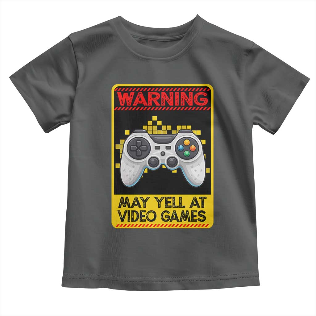 Funny Video Gamer Toddler T Shirt Warning May Yell At Video Games - Wonder Print Shop