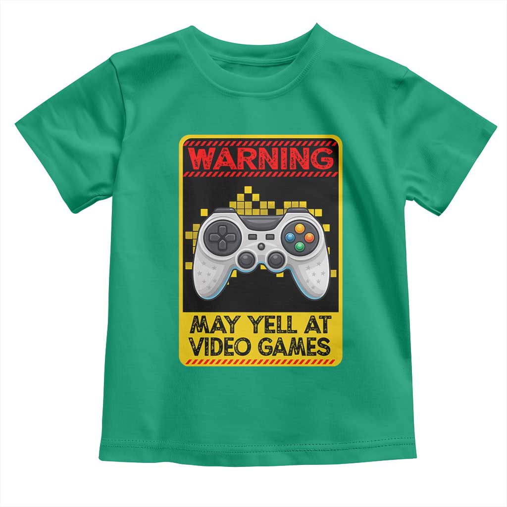 Funny Video Gamer Toddler T Shirt Warning May Yell At Video Games - Wonder Print Shop