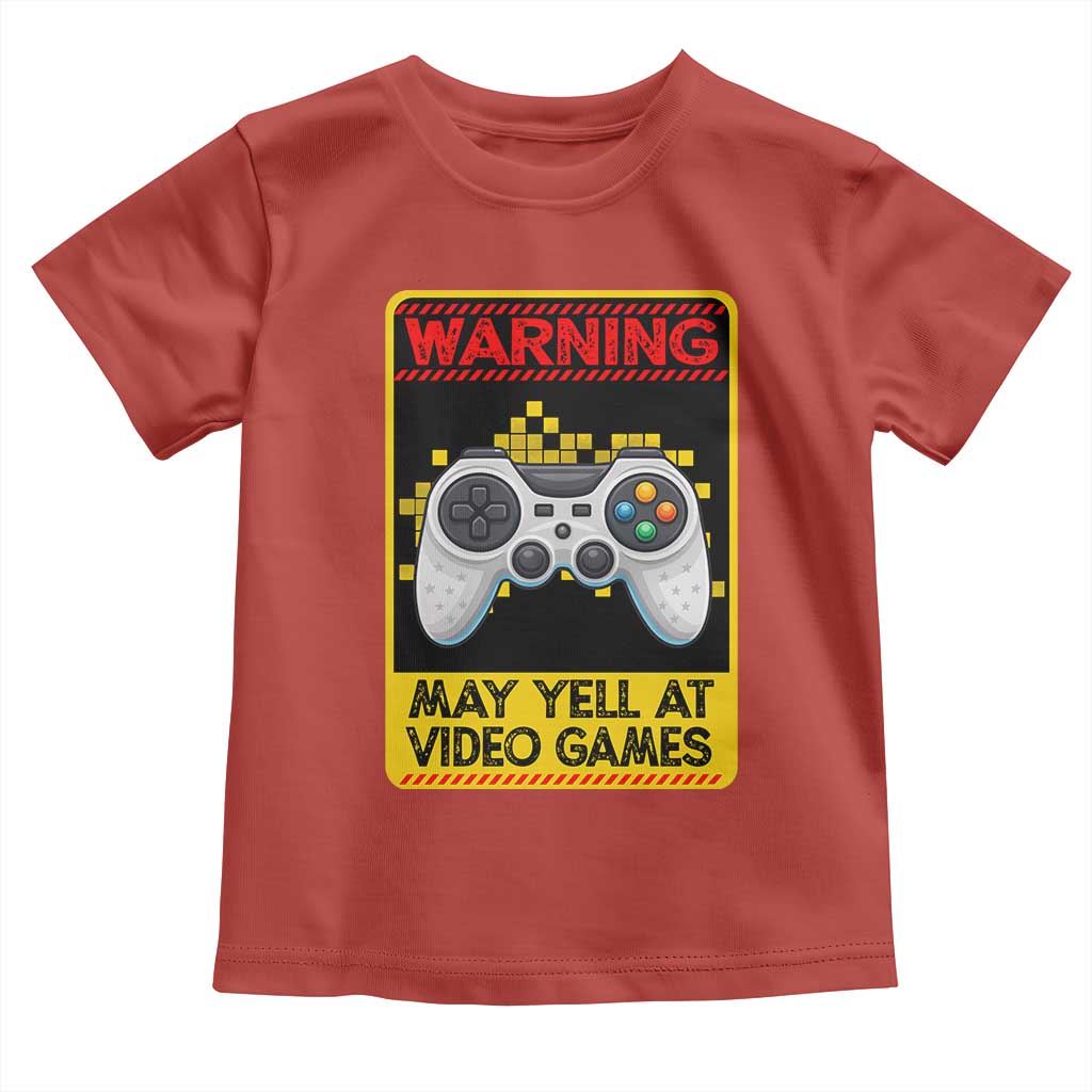 Funny Video Gamer Toddler T Shirt Warning May Yell At Video Games - Wonder Print Shop
