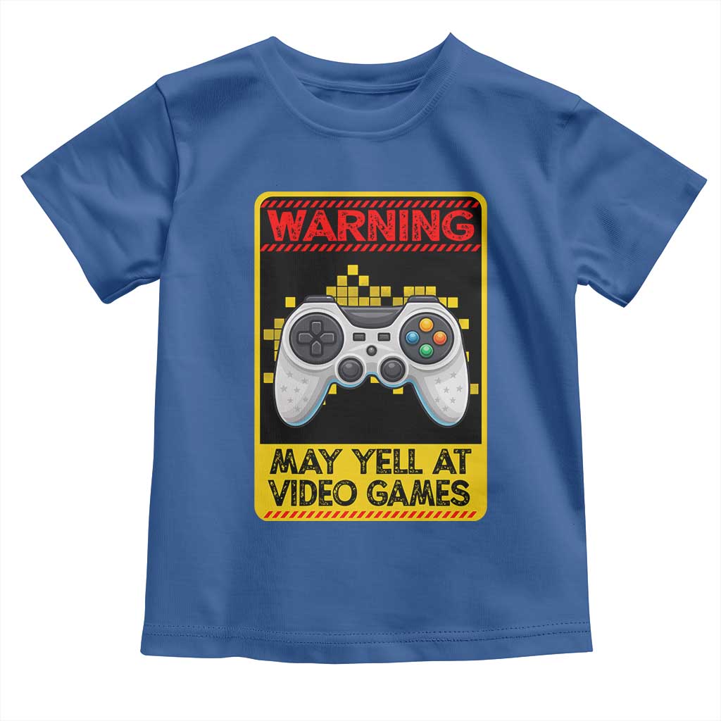Funny Video Gamer Toddler T Shirt Warning May Yell At Video Games - Wonder Print Shop