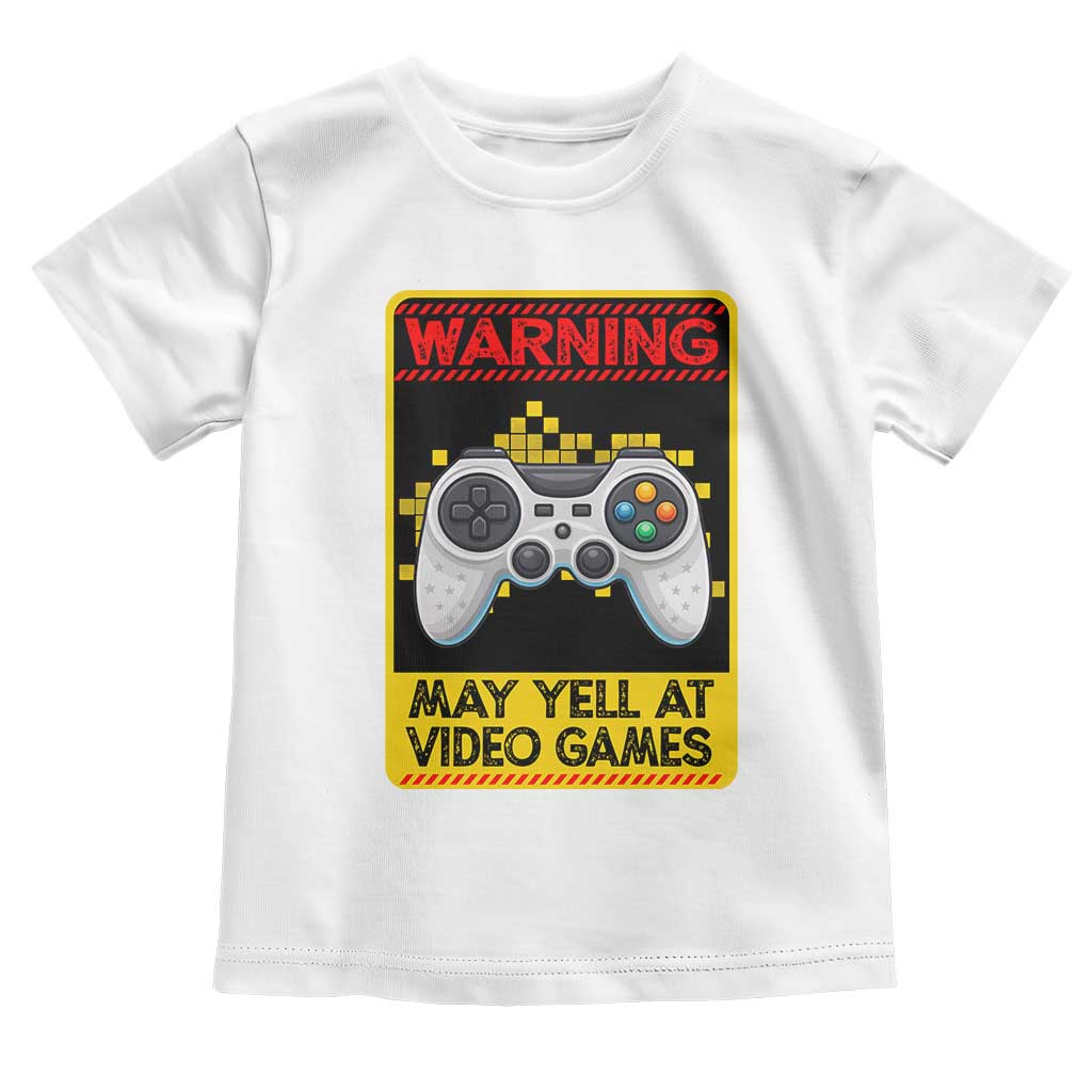 Funny Video Gamer Toddler T Shirt Warning May Yell At Video Games - Wonder Print Shop