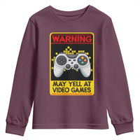 Funny Video Gamer Youth Sweatshirt Warning May Yell At Video Games - Wonder Print Shop