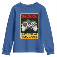 Funny Video Gamer Youth Sweatshirt Warning May Yell At Video Games - Wonder Print Shop