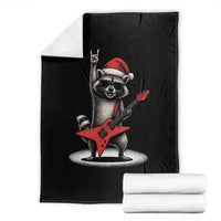 Funny Raccoon Rock Music Christmas Throw Blanket - Wonder Print Shop