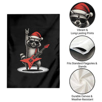 Funny Raccoon Rock Music Christmas Garden Flag - Wonder Print Shop