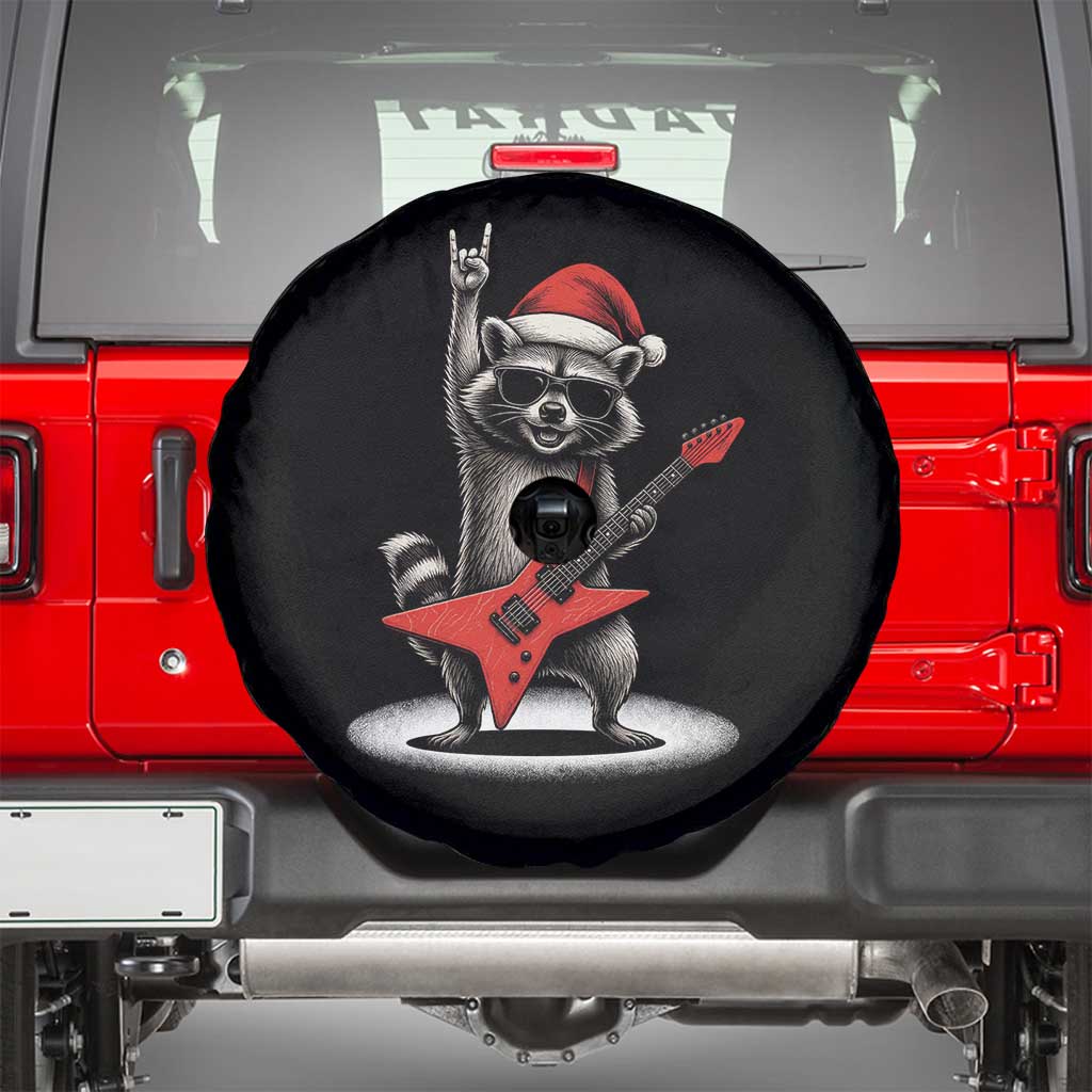 Funny Raccoon Rock Music Christmas Spare Tire Cover - Wonder Print Shop