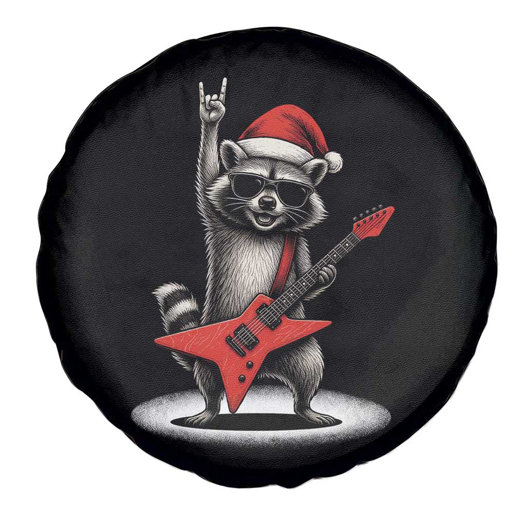 Funny Raccoon Rock Music Christmas Spare Tire Cover - Wonder Print Shop