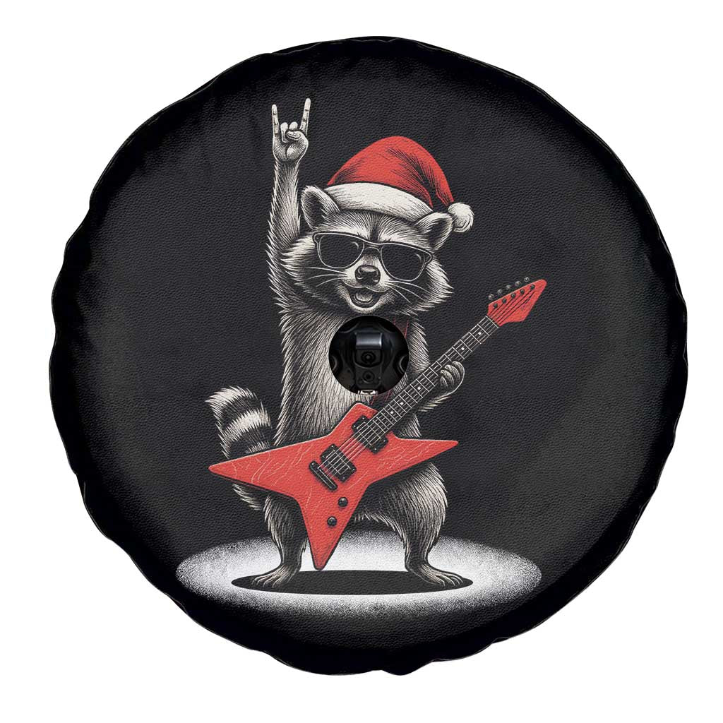 Funny Raccoon Rock Music Christmas Spare Tire Cover - Wonder Print Shop