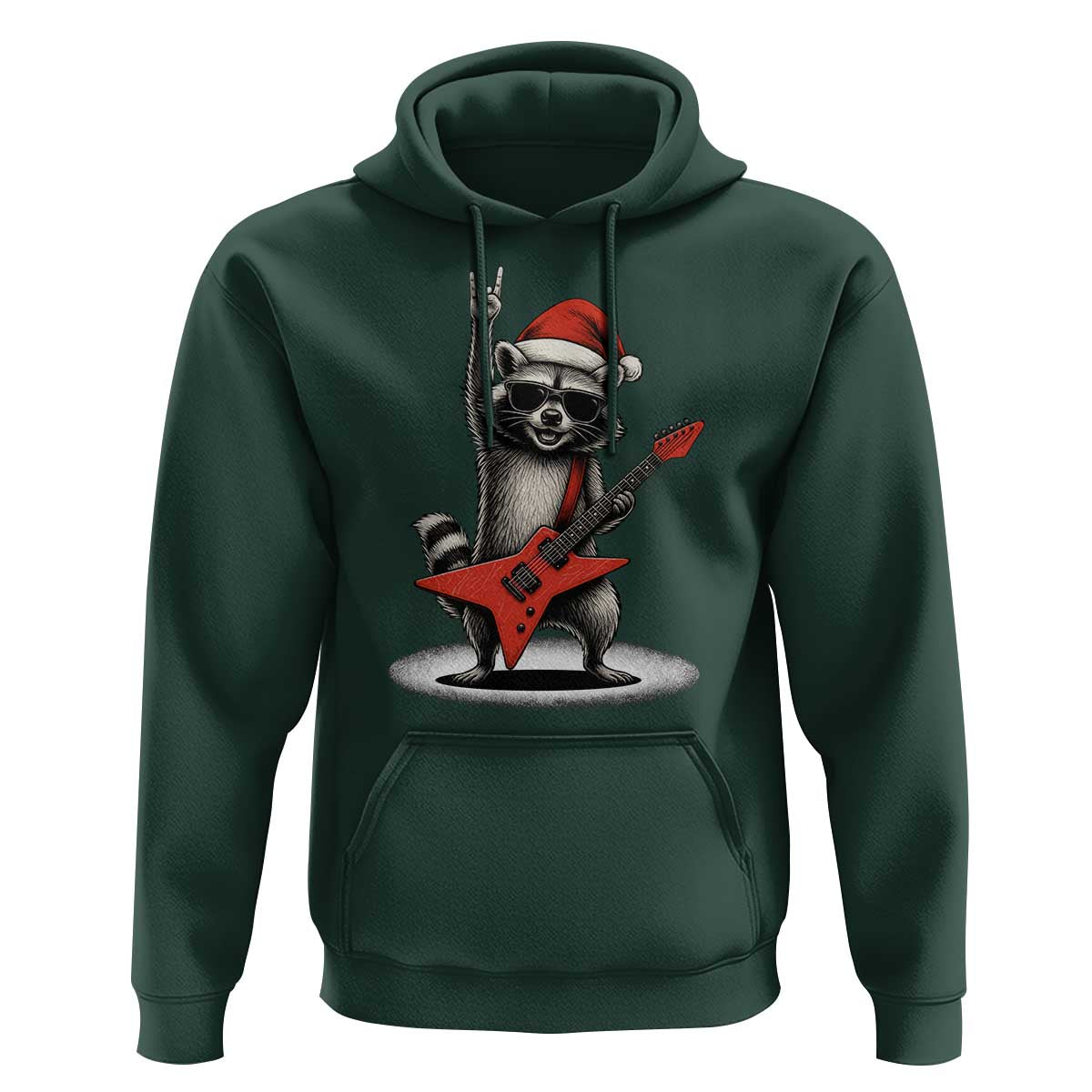 Funny Raccoon Rock Music Christmas Hoodie - Wonder Print Shop