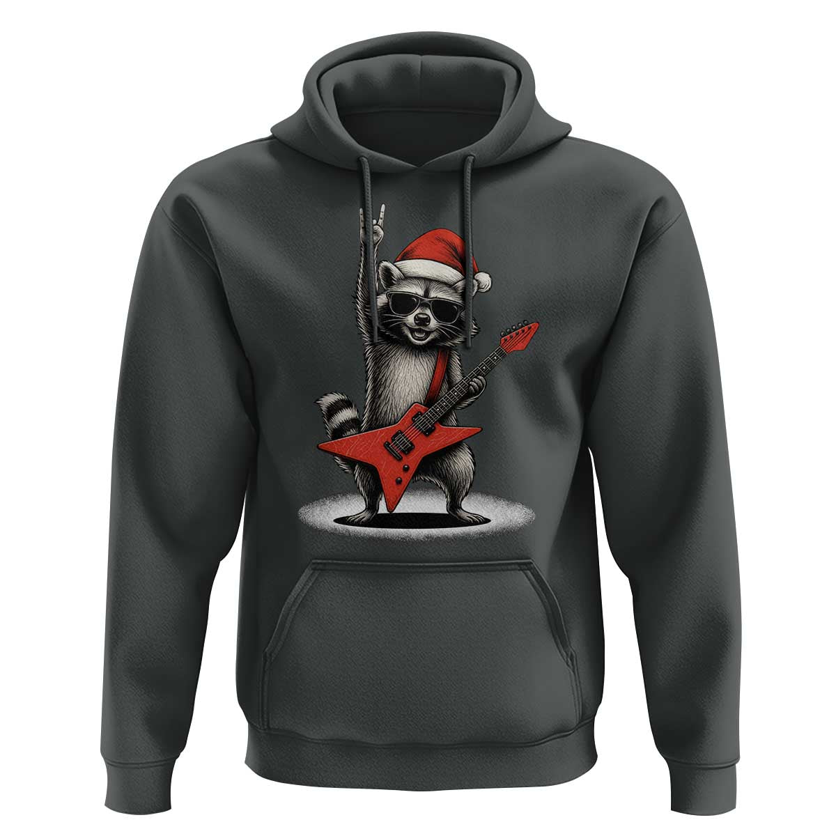 Funny Raccoon Rock Music Christmas Hoodie - Wonder Print Shop